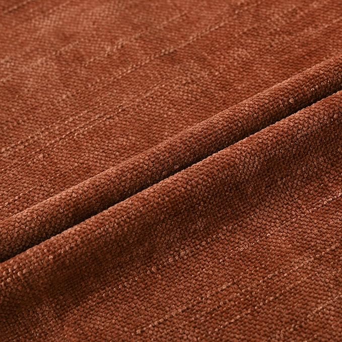 Set of 4 Soft Textured Decorative Throw Pillow Covers 18x18 Inch Cozy Farmhouse Cushion Cover Square Accent Pillow Cases for Bed Couch Sofa Living Room, Rust