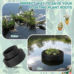 2 Pcs Floating Pond Planter Woven Fabric Floating Planters for Ponds Hydroponics Ponds Water Features and Decorations(Round,14 Inches/ 11 Inches)