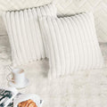 2 Pack 24x24 Pillow Cover Velvet Pillow Covers, Faux Fur Square Throw Pillow Covers for Living Room Decorations Throw Pillow Case, Throw Pillow Cover Cushion Cover for Home Sofa Bedroom Car, White