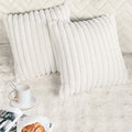 2 Pack 16x16 Pillow Cover Velvet Pillow Covers, Faux Fur Square Throw Pillow Covers for Living Room Decorations Throw Pillow Case, Throw Pillow Cover Cushion Cover for Sofa Bedroom Car, White