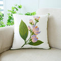 vctops Farmhouse Hibiscus Flowers Cotton Tufted Throw Pillow Cover Spring Floral Embroidery Pillowcase Soft Square Cushion Case for Sofa Couch Bed Chair (Pink Purple,18"x18")