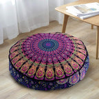 Indian Mandala Cotton Handmade Round Floor Pillow Comfortable Car Bed Sofa Decor Large Round Cushion Cover Bohemian Meditation Pillow Case Ottoman Pouf Cover Pet Dog Bed