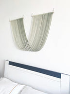 QULBUJ Dip Dye Large Macrame Wall Hanging Tie-Dye Yarn Tapestry Home Boho Wall Decor Ombre Art Headboard Bedroom Living Room 52" Wx34 L,Green