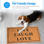PLUS Haven Coconut Coir Home Entrance Door Mat – 17.5" x 30" | Live Laugh Love Heavy-Duty Doormat for Indoor & Outdoor Use | Durable & Eco-Friendly