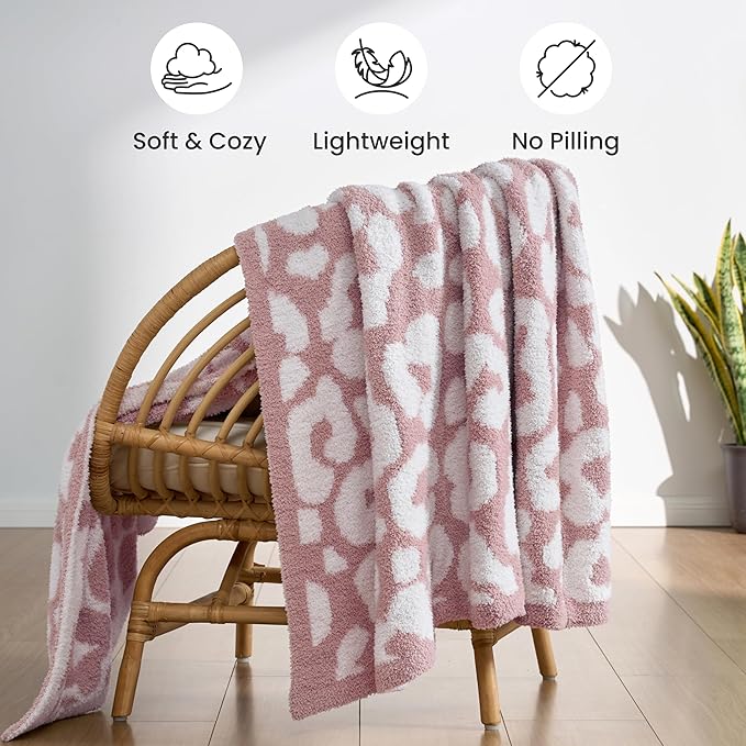 Joiedomi Throw Blanket for Couch Bed Sofa, Knitted Blankets Gifts for Women Mom Girls, Cozy Cute Soft Throw Home Room Decor Aesthetic for Women Mothers Birthday Gifts 50x60 Inches