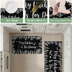 Kitchen Rug Mats for Floor Cushioned Anti Fatigue Black and White Kitchen Rugs Sets of 2 Botanical Non Slip Waterproof Comfort Memory Foam Standing Floor Mat for Office Laundry Sink Desk