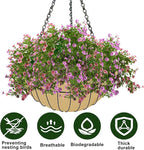 3PCS 14 Inch Round Hanging Basket Liners Fabric Hanging Plant Liners Non-Woven Planter Liners Beige Felt Liners Replacement Inserts for Hanging Baskets Outdoor Plants - Avoid Bird Nesting