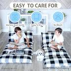 Butterfly Craze Floor Pillow Case - Transforms into Floor Bed & Sleep Mat - Ground Seating & Studio Apartment Essentials - Portable Guest Bed & Folding Mattress Alternative - King, Black/White