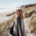 Hydration Nation Authentic Large Handwoven Mexican Blanket - Soft Yoga- Durable Serape- Lightweight Falsa, Beach, Camping, Picnic, Outdoor Blanket 70"x50" - Aqua Sky
