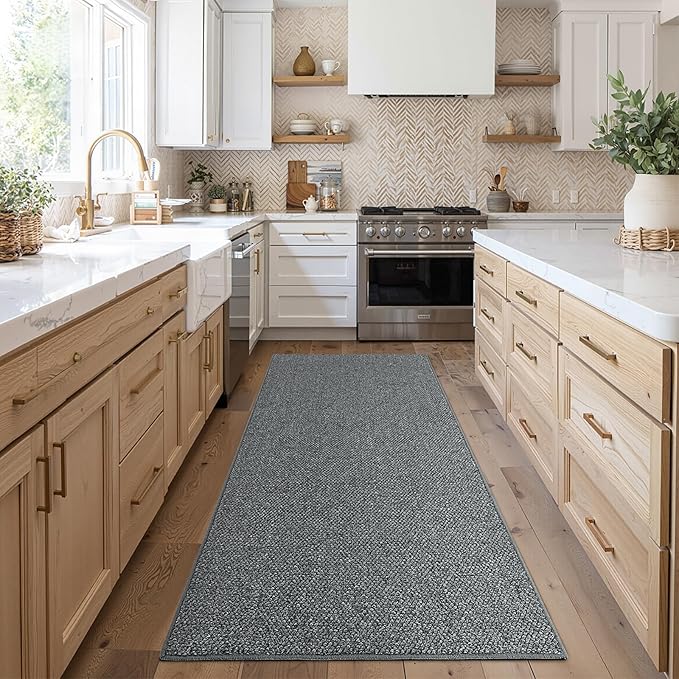 Runners Area Rug for Hallways 3x10 Feet Grey Washable Kitchen Runner Non Slip Hall Runners Entryway Runner Rugs Floor Carpet for Indoor Backdoor Bedroom Kitchen