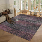 RUGSURE Washable Area Rug - 1/6 Thick - Stain & Water Resistant Non-Slip - Resistant Rug for Living Room, Bedroom, Nursery, Pet & Child Friendly, Vintage Charm Area Rugs (Burgundy, 4' x 6')