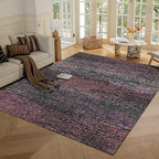 RUGSURE Washable Area Rug - 1/6 Thick - Stain & Water Resistant Non-Slip - Resistant Rug for Living Room, Bedroom, Nursery, Pet & Child Friendly, Vintage Charm Area Rugs (Burgundy, 6' x 9')