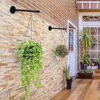 2 Set Plant Wall Hanger Rod(12.2'') with Hanging Chain, Heavy Duty Metal Rod Hanging Holder 30lbs Weight Capacity for Indoor/Outdoor Plants, Mounted Plant Shelves for Wall Window(Pot Not Included)