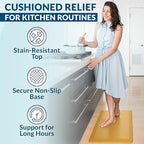 ComfiLife Anti Fatigue Floor Mat – 3/4 Inch Thick Kitchen Mats for Floor, Standing Desk Mat, Kitchen Rug – Comfort at Home, Office – Durable – Stain Resistant – Non-Slip Bottom (24" x 70", Mustard)