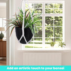 Macrame Plant Hanger Boho Hanging Planters Basket Rope for Indoor Plants Decorative Braided Cotton Rope Flower Pot Holder with Metal Hook Rings for Outdoor Home Decor, Ivory, 22 in