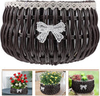 Natural Woven Planting Basket for Indoor Outdoor Use Handwoven Rattan Pot Container Decorative Flower Storage Basket for Home Garden Terraces Boho Style Planter for Small Plants