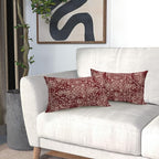 Burgundy Red Boho Lumbar Pillow Covers 12x20 Inch Beige Tan Gray Maroon Pillow Cases for Couch Farmhouse Bohemian Carpet Pattern Ethnic Rectangle Pillow Cases for Bed Patio Covers Outdoor Indoor Set 2