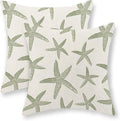 Sage Green Starfish Pillow Covers 18x18 Set of 2 Coastal Throw Pillows Spring Summer Nautical Ocean Theme Beach Decorative Pillow Cases Farmhouse Outdoor Decor Cushion Case for Home Bedroom