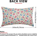 Easter Pink Blue Floral Pillow Covers 12x20 Set of 2 Spring Vintage Rustic Old Style Cute Flower Cream Print Decorative Outdoor Pillowcases Farmhouse Throw Cushion Case Decor for Couch Sofa Bed