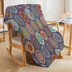 Boho Floral Throw Blanket Vintage Bohemian Flower Patterned Blanket for Sofa Bed Couch Chair Or Dorm 70"x80"
