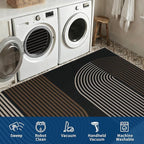 GarveeHome Modern Rainbow Easy Jute Runner Rug, 2x8 Runner Rug for Hallways Non-Slip Indoor Outdoor Carpet, Washable for High Traffic Laundry Room, Kitchen, Entryway