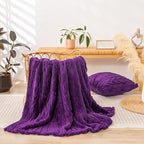 YUSOKI Twin XL Blanket Single Layer,Weight(3.1lb),370GMS-3D Stylish Design for Gift Home Decor (Purple,65"x90")