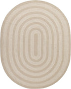 DEXI Jute Area Rug Natural Fiber 8x10 Oval, Woven Braided Durable Farmhouse Design Rugs for Living Room, Bedroom Dinning Room Office Outdoor Patio Beige