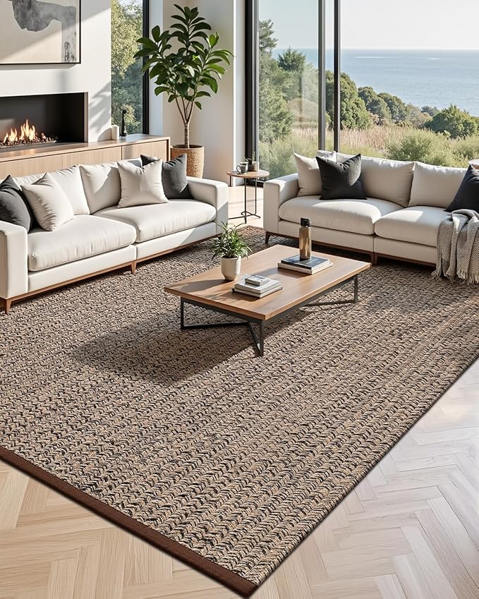 LUMI 5x8 Jute Area Rug for Living Room, Natural Handwoven Rugs Non Slip, Farmhouse Braided Carpets No Shedding for High Traffic, Dining Room, Indoor, Outdoor, Patio
