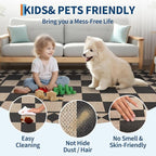 GarveeHome Easy Jute Rug 9x12 Washable Rugs for Living Room Checkered Indoor Outdoor Rug for Patio Non-Slip No Shed Jute Rugs Geometric Carpet for Farmhouse Dining Room Backyard Office, Natural
