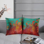 Britimes Throw Pillow Covers Modern Home Art Decor, 20 x 20 Inches Set of 2 Pillow Cases Decorative, Abstract Oil Painting Pillowcases for Bedroom, Living Room, Cushion Sofa, Turquoise Burnt Orange