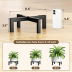 Plant Stand Holder Single Plant Riser For Indoor Outdoor Flower Pot Stand Tall 3.6 IN Metal Black
