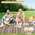 Extra Large Waterproof Picnic Blanket | Portable Camping & Beach Mat | Sand Free with Carry Strap | Park Blanket for Grass, Hiking, Travel, Concerts, Indoor (Orange)