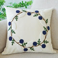 vctops Floral Embroidered Pillow Covers 18x18 Inch Spring Summer Cotton Tufted Throw Pillow Cover Outdoor Garden Cushion Case for Sofa, Bed, Living Room (Flower A,18"x18")