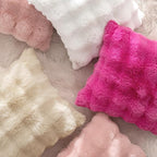 MIULEE Faux Fur Pillow Covers Thick Soft Plush 26x26 Inch Pack of 2 Euro Throw Pillows Luxury Home Decor for Bed Couch Bedroom Living Room Sofa,White