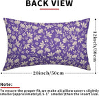 Purple Pillow Covers 12x20 Set of 2 Vintage Floral Rustic Old Style Cute Flower Print Rectangle Decorative Outdoor Pillowcases Seasonal Farmhouse Throw Cushion Case Couch Sofa Bed Decor