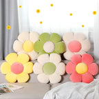 Coume 6 Pcs Flower Floor Pillows - 16 Inch Daisy Throw Pillows Cute Flower Decorative Floor Seat Cushions for Bedroom Home Sofa Chair Couch Decor(Yellow, Pink, Green with White Core)