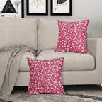 Hot Pink Pillow Covers 16x16 Set of 2 Vintage Floral Rustic Old Style Cute Flower Print Decorative Outdoor Pillowcases Seasonal Farmhouse Throw Cushion Case Decor for Couch Sofa Bed