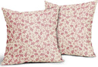 Light Pink Floral Pillow Covers 22x22 Set of 2 Vintage Rustic Old Style Cute Small Flower Cream Print Decorative Outdoor Pillowcases Farmhouse Throw Cushion Case Decor for Couch Sofa Bed