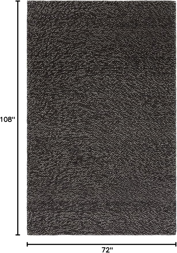 SAFAVIEH Area Rug 6x9 - Natura Collection - Black & Grey, Handmade Wool Blend, Textured Design, Ideal for Living Room, Bedroom, Dining Space (NAT425Z)