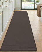 DEXI Kitchen Floor Mats Cushioned Anti Fatigue, 17x59 Narrow Short Standing Runner Rug Waterproof, Comfort Memory Foam Padded for Front Sink Laundry, Brown