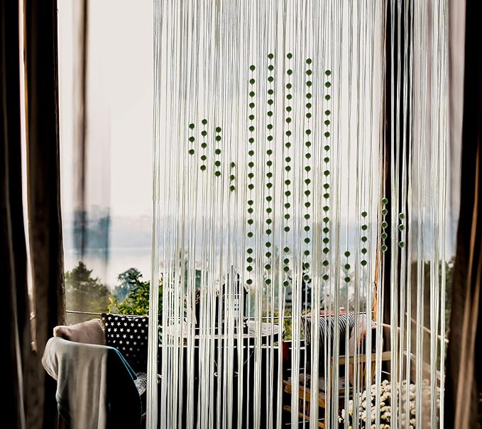 Flber Macrame Curtain Boho Window Curtain Doorway Macrame Wall Decor Yarn Art Moder Bedroom Headboard Decor,31" W x 70" L