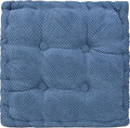 ChezMax Floor Pillow & Cushion, Large Meditation Chair Cushions, Thick Square Seat Pad, Soft Velvet Tufted Seating Pouf for Indoor/Outdoor Yoga Bench Rocking Chair Room Tatami Sofa, Navy Blue 18"x18"