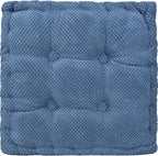 ChezMax Floor Pillow & Cushion, Large Meditation Chair Cushions, Thick Square Seat Pad, Soft Velvet Tufted Seating Pouf for Indoor/Outdoor Yoga Bench Rocking Chair Room Tatami Sofa, Navy Blue 18"x18"