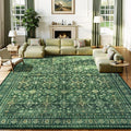 Lessymo Washable Area Rug for Living Room,8x10 Green Large Rugs with Non-Slip Backing,Soft Boho Carpets for Bedroom Dining Room Nursery Home Office