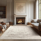 Washable Rugs 8x10 Area Rugs for Living Room,Bedroom,Dining Room- Modern Abstract Large Area Rugs with Non Slip Rubber Backing,Soft Low Pile Neutral Accent Carpet for Nursery Dorm Home Office