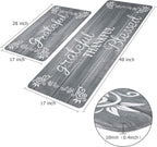 HEBE Anti Fatigue Kitchen Mat Set of 2 Non Slip Cushioned Kitchen Mats for Floor Waterproof Farmhouse Kitchen Rugs and Mats Set Comfort Standing Desk Mat Carpet for Sink,Office,Laundry