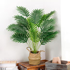 Der Rose Fake Palm Tree 28Inch Faux Plant Potted Tall Fake Plant with Hand-Woven Baskets Artificial Tree for Indoor Outdoor Home Office Bedroom Porch Balcony Decor