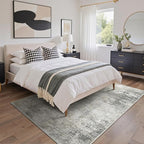 GENIMO Washable Rugs 5x7 Area Rugs for Living Room Bedroom, Modern Lightweight Rug Ultra Soft Indoor Area Rugs 5x7 for Dining Room, Low Pile Carpet with Non Slip Backing, Mist Grey