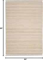SAFAVIEH Natural Fiber Collection Area Rug - 5' x 8', Ivory & Ivory, Handmade Tassel Jute, Ideal for High Traffic Areas in Living Room, Bedroom (NF550B)
