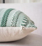 Boho Throw Pillow Covers 20x20 Inch Set of 2, Farmhouse Decorative Couch Pillow Cases, Light Green Accent Pillows of Bed, Sofa Bedroom Living Room Home Decor Cushion Cover
